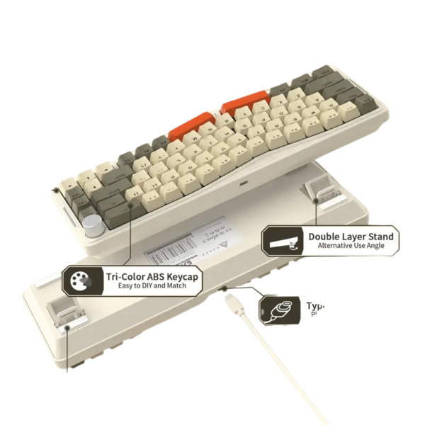 Teclado Mecánico para Juegos con Cable ATTACK SHARK AKS068 65%