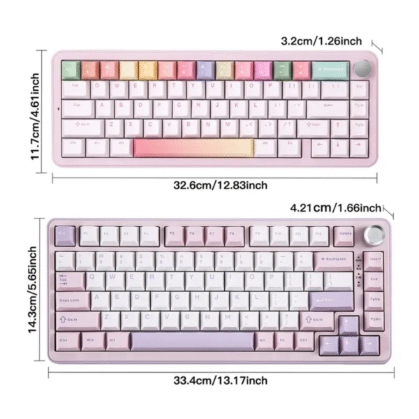 Teclado Mecánico YUNZII B68 Rosa