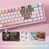 Teclado Mecánico YUNZII B68 Rosa