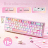 Teclado Mecánico YUNZII B68 Rosa