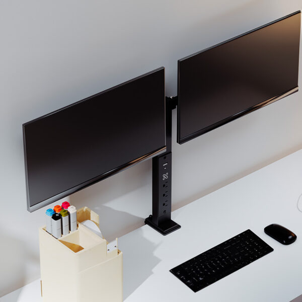 KMM-510_Banner_02 Soporte dual para monitores con regleta USB Klipxtreme