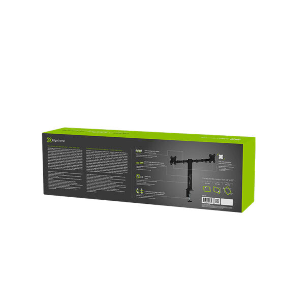 KMM-510_Box_2 Soporte dual para monitores con regleta USB Klipxtreme