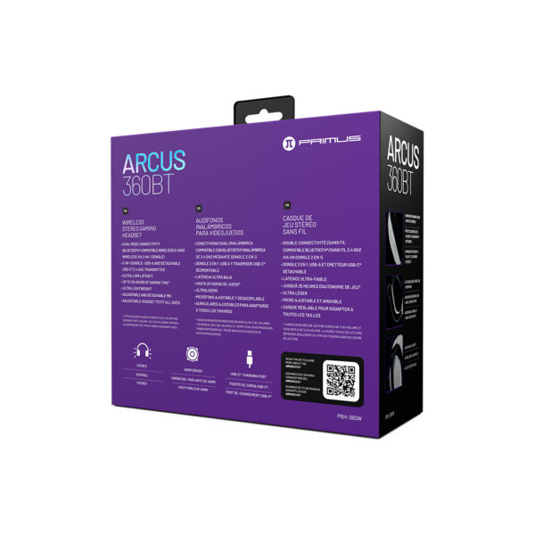 PBH-360W_Box_02 PGLC PBH-360BK Audífonos Inalámbricos Bluetooth Color Blanco