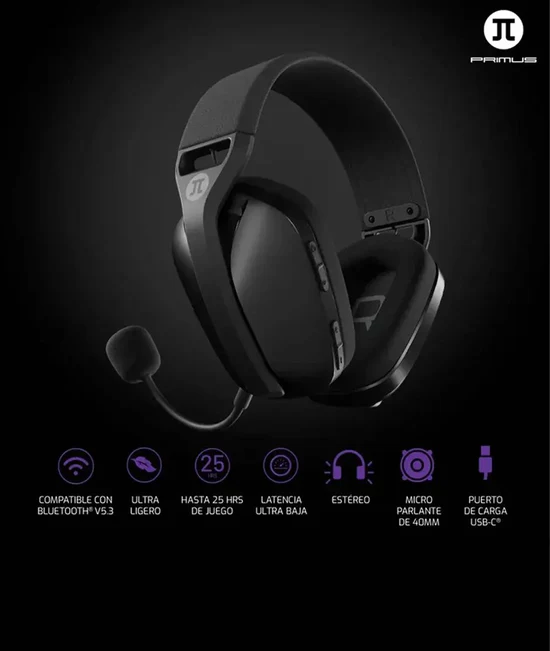 PGLC-Hdst-Wrlss-PBH-360BK-Black-with-2.4Ghz-dongle-Primus-203418145 PGLC PBH-360BK Audífonos Inalámbricos Bluetooth Color Negro